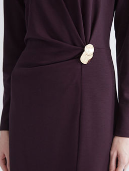 Bisiklet Yaka B?zg?l? Elbise