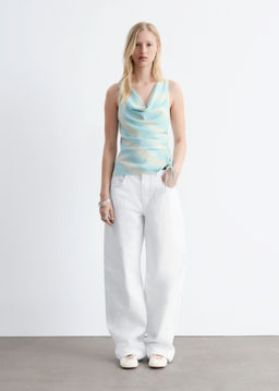 Top con cuello chal y cord?n de ajuste - H&m фото 7