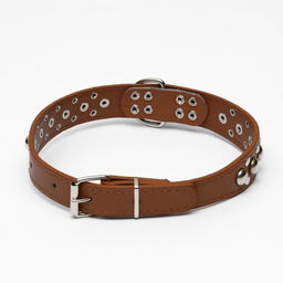 Ошейник Сириус, кожзам с заклёпками, 56 х 3 см, ОШ 42-52, коричневый - Пижон фото 2