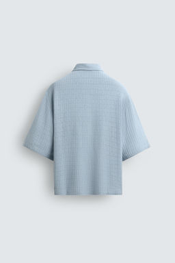 CAMISA RELAXED FIT ESTRUCTURA TEXTURA / Celeste - Zara фото 7