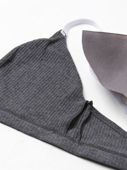 Комплект нижнего белья женский (топ, трусы) Collorista, тёмно-серый, размер 44-46