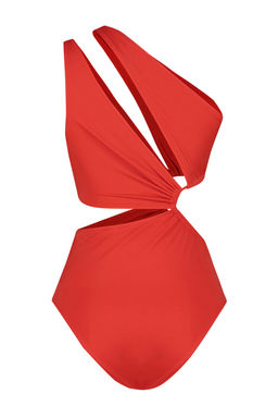 K?rm?z? Tek Omuz Tunelli Cut Out/Pencereli Regular Core Mayokini TBESS23MA00206