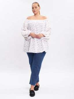 Блузка из муслина с кружевом BL09401FLW02 - Артесса фото 3