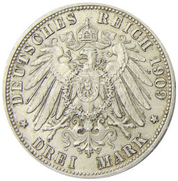 3 марки 1909 года D Германия (Бавария)