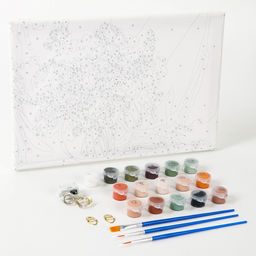 Картина по номерам с подрамником и гирляндой Пионы , 20*30 см