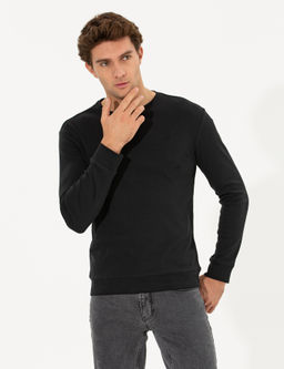 Siyah Regular Fit Sweatshirt