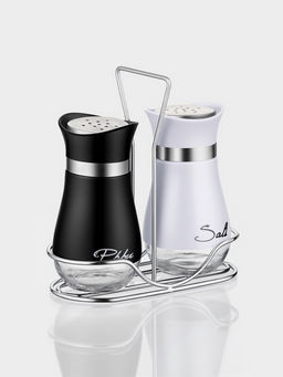 Набор для специй "Сияние.Black/White", 2 шт, на подставке