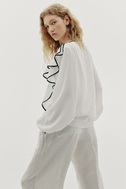 Blusa de crepe con volantes - H&m фото 5