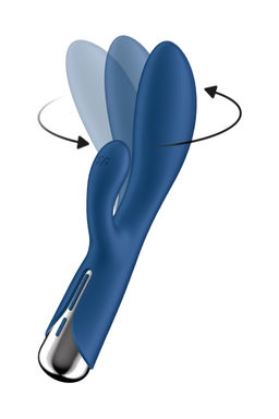 Вибратор-кролик с ротацией Satisfyer Spinning Rabbit 1, силикон, синий, 20,5 см
