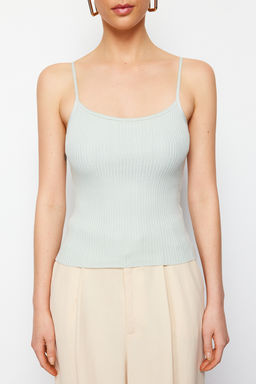 Mint Fitil Orgulu Basic Triko Bluz TWOSS24BZ00263 - Trendyolmilla фото 4