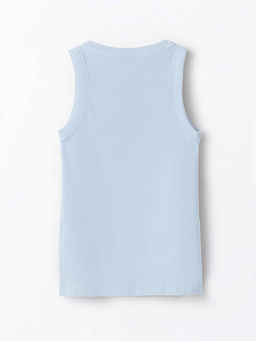 Топ женский голубой облегающий в рубчик - Mark formelle фото 7