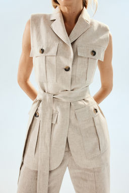 Americana de lino sin mangas - H&m фото 2