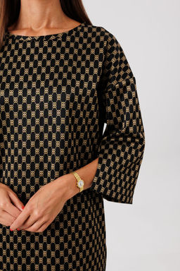 Платье Lars Style 1127 черно-золотой принт