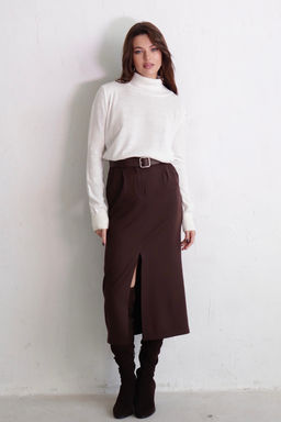 10961 Юбка миди-макси кофейная