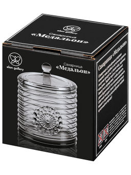 Сахарница 300 мл 8,5*8,5*12 см Медальон серая - Elan gallery фото 16