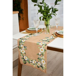 Дорожка на стол Этель Camellia 40×146 см, 100% хлопок, саржа 190 г/м², бежевая