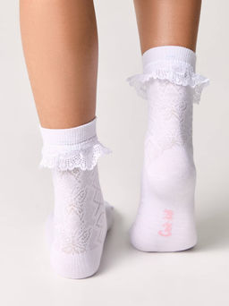 Цена за 2 пары Conte-kids TIP-TOP (с кружевной лентой) белый