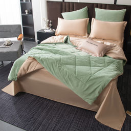 Комплект постельного белья на резинке Сатин Velvet Premium с Одеялом VPR012 180*200*25;160*200*25;140*200*25 Евро 4 Наволочки