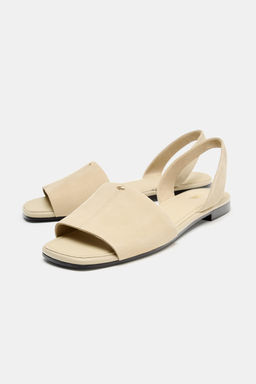 SANDALIA PLANA PIEL TIRA / Marr?n Arena - Zara фото 3