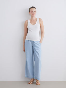 Kar?n Panelli Wideleg Hamile Jean Pantolon
