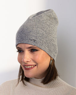 Шапка из пуха яка 04132 серая