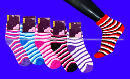 Цена за 12 пар. Термоноски женские "травка" полосатая