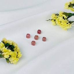 Бусины для украшений из Клубничного кварца (5 шт)