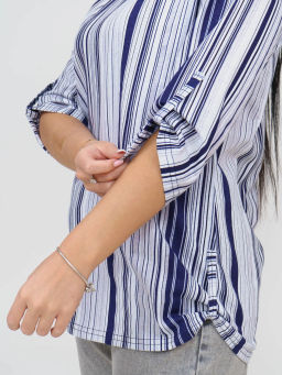 Туника женская, цвет синий белый