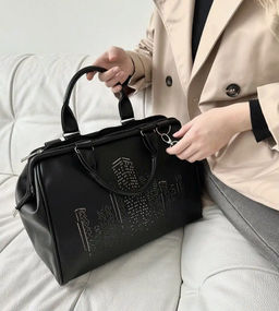 Сумка-саквояж дорожная небольшая из мягкой экокожи. - L-craft фото 8