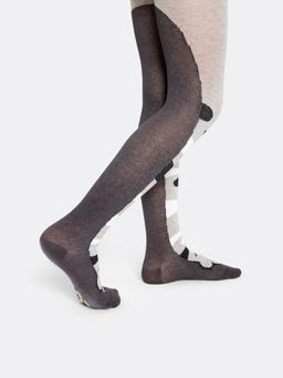 Цена за 3 пары! Колготки детские серые с рисунком в виде кошачьих лапок - Mark formelle фото 4