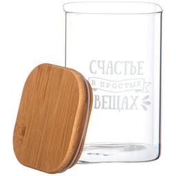 ЕМКОСТЬ ДЛЯ СЫПУЧИХ ПРОДУКТОВ AGNESS NATIVE 1100 МЛ 10*10*15 СМ. ЦВЕТ: ПРОЗРАЧНЫЙ фото 4