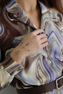 Платье-рубашка с английским воротником принт - Martichelli фото 35