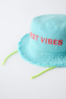 GORRO BOB TEXTO BORDADO / Turquesa - Zara фото 3