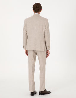 Bej Slim Fit %100 Y_n Tak_m Elbise