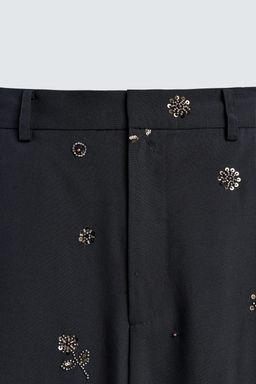 LIMITED EDITION RELAXED FIT SEQUIN TROUSERS - Zara фото 9