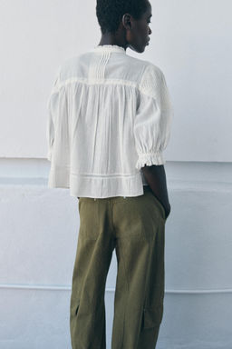 ZW COLLECTION ROMANTIC COTTON SHIRT - Zara фото 11