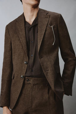 BLAZER TRAJE 100% LINO / Marr?n oscuro - Zara фото 6