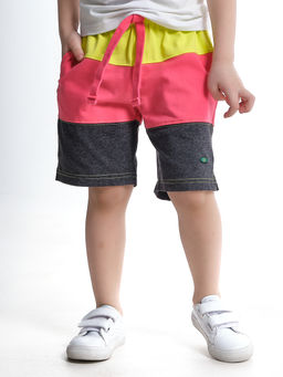 Шорты трикотажные триколор детский сад UD 2928 желт/кор - Mini maxi фото 4