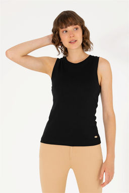 Женская черная футболка с круглым вырезом Basic - U.s. polo assn фото 8