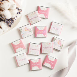 Набор 12 шоколадок С праздником 8 марта (розовый с бежевым) - 8 чудо фото 3