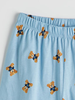 Beli Lastikli Ay?c?k Desenli Erkek ?ocuk Pijama Alt?