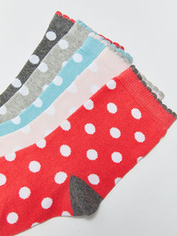 Puantiyeli K?z ?ocuk Soket ?orap 5li