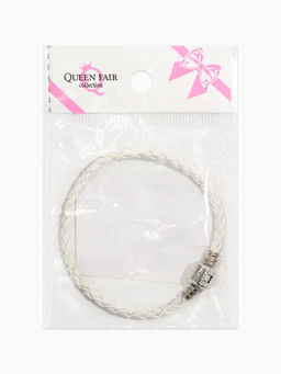 Цена за 3 шт. Браслет-основа для шармов Бусинка, L=18 см, белый в серебре