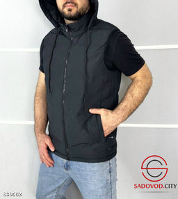 Жилетка мужская с капюшоном