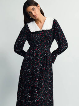 Платье миди с контрастным воротником / Zarina