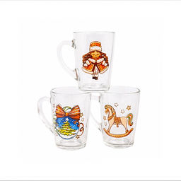 Кружка КАПУЧИНО НОВОГОДНИЕ ИГРУШКИ 300мл