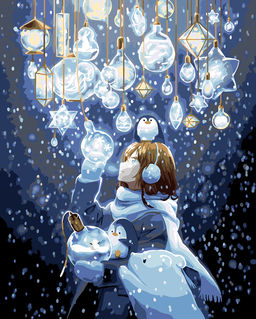 ФРЕЯ PNB/PLDD-233 Набор для раскрашивания по номерам ( со светодиодами ) 50 х 40 см Волшебное свечение