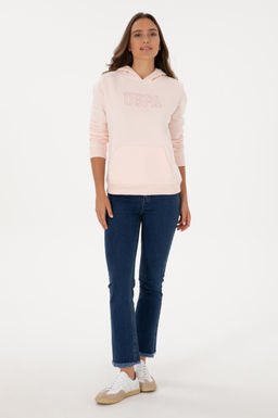 Kad_n A__k Pembe _ardonlu Kap__onlu Basic Sweatshirt - U.s. polo assn фото 4