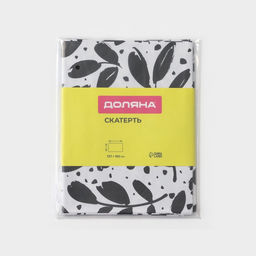 Скатерть на стол Доляна, 137×180 см, чёрно-белая