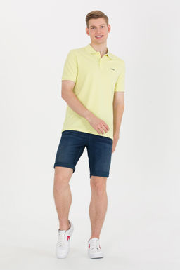 U. S. Polo Assn Мужская светло-желтая базовая футболка с воротником-поло - U.s. polo assn фото 4